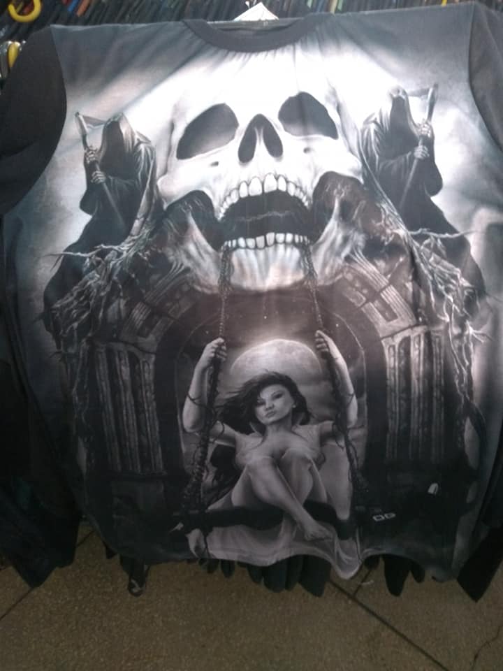 Compre Verão goth feminino horror crânio solto masculino e