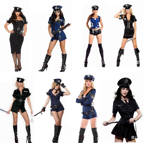 POLICIAL Novas Mulheres Quentes Uniforme Cop Sexy Sexy Policial Traje Clube Jogo Halloween Cosplay Trajes 300,00 FRETE GRATIS