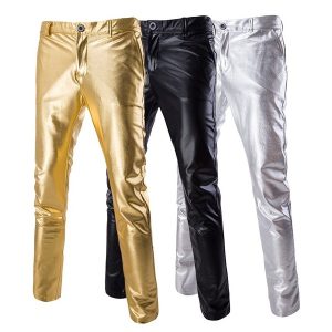 calças masculinas de ouro, prata e preto tri-color calça casual de calças R$150,00  FRETE GRATIS