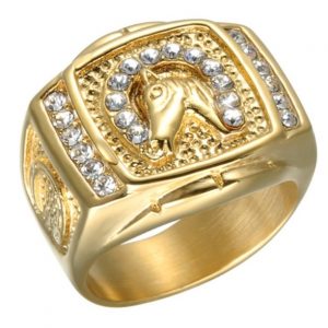 Anel enchido do cavalo do ouro do ouro amarelo 18K para a joia dos homens R$35,00 FRETE GRATIS  SITE aqui www.DUGEZZU.com.br boas compras