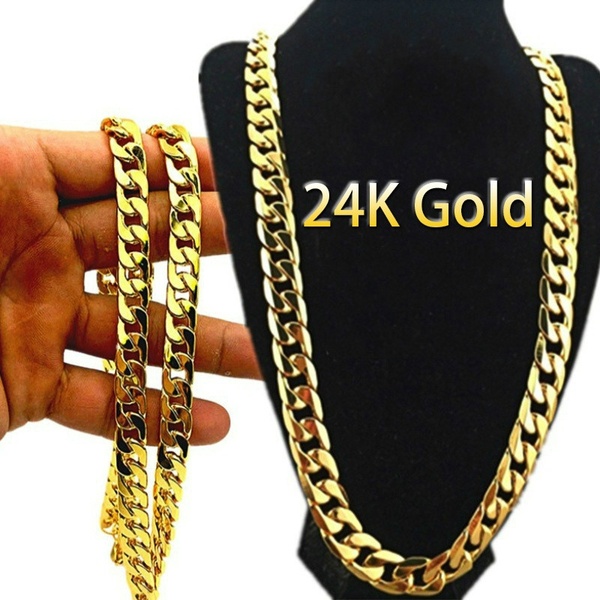 CORRENTE 24k de ouro colar de corrente longa homens jóias marca gótico cor de ouro masculino colar presentes (tamanho: 18-30inch) R$60,00  FRETE GRATIS  SITE aqui www.DUGEZZU.com.br boas compras