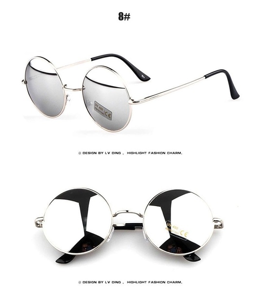 OCULOS Mulheres Homens Unisex Rodada Estilo Retro Vintage Popularl Armações de Metal Óculos de Sol Quentes FRETE GRATIS