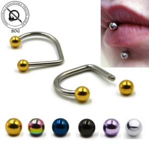 PIERCING Lote 6 Peças Aço Cirúrgico Aço Inoxidável Lippy Loop Anéis de Lábios Labret Stud Piecing Body Jewelry 14g 16g FRETE GRATIS
