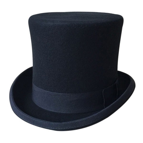CARTOLA Homens negros de lã chapéu fedora cartola plana chapéus tradicional partido cap steampunk chapéu mágico FRETE GRATIS