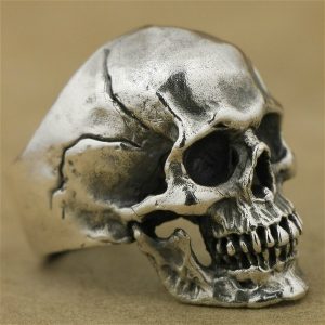 ANEL Gótico do vintage de aço inoxidável de alto detalhe anel de esqueleto do crânio dos homens motociclista anel do punk tamanho eua 7 ~ 14 FRETE GRATIS