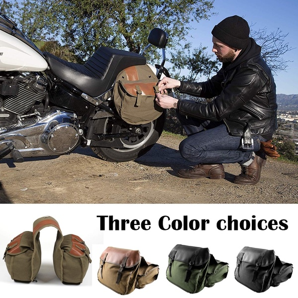 ALFOJE Couro PU motocicleta Side Tool Saddle Bag Bolsa de armazenamento adequado para todos os tipos de moto FRETE GRATIS