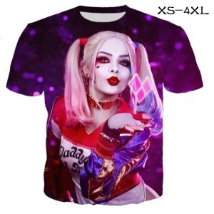 CAMISETA Verão Impressão 3D Harley Quinn Joker Homens Hipster T Shirt FRETE GRATIS