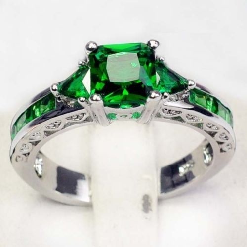 ANEL Emerald Topaz Gemstone Jewelry Fashion 925 Sterling silver Wedding/ Party Rings Sz 6/7/8/9/10 FRETE GRATI