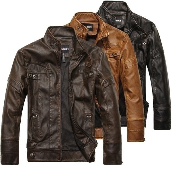 JAQUETA  Jaquetas de couro da motocicleta dos homens marca outono inverno jaqueta de couro velo jaqueta de couro masculina FRETE GRATIS