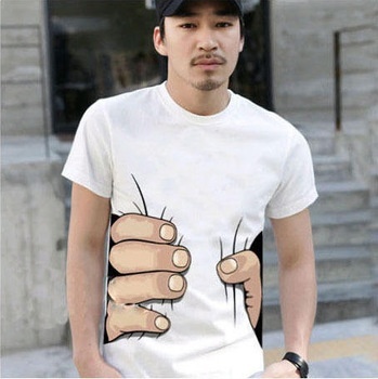 CAMISETA  10 cores grande mão camiseta! Homem roupas masculinas Impressão Hot 3D visual personalidade criativa paródia agarrar sua camiseta de algodão FRETE GRATIS
