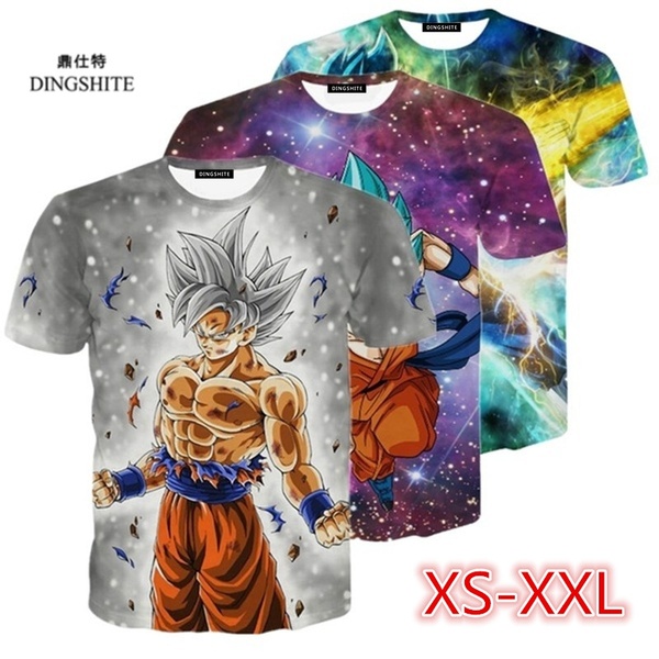 CAMISETA Dragon Ball Goku Imprimir T-Shirt Verão Moda Masculina Plus Size Slim Fit Camiseta FRETE GRATIS