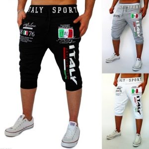 BERMUDA Shorts de algodão de moda masculina de alta qualidade, calças esportivas casuais de impressão digital italiana FRETE GRTIS