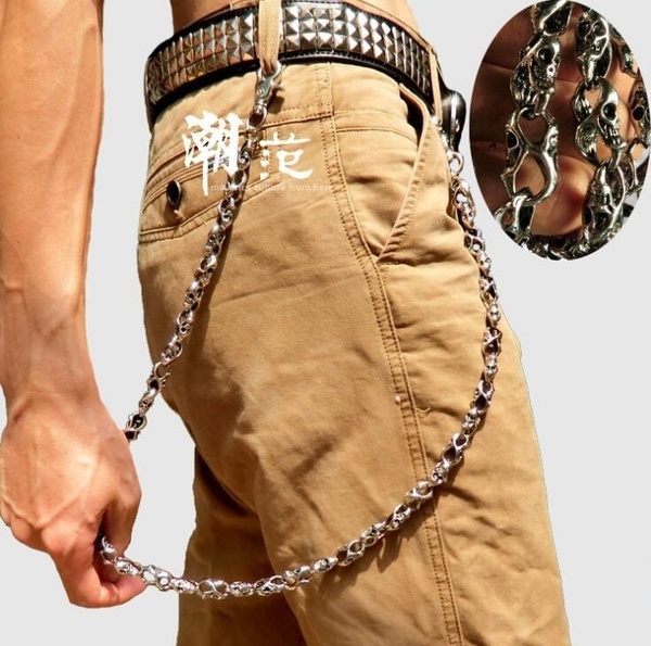 CORRENTE Cadeia de calças de punk de caveira masculina com corrente de cintura FRETE GRATIS