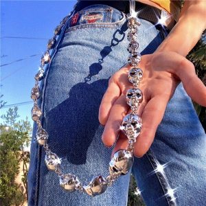 CORRENTE Punk Jewelry Wallet Chaveiro Rock Skull Pants Pant Jean Metal Keychain FRETE GRATIS
