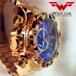 RELOGIO relógios de moda perfeita mulher marca de luxo dos homens relógio de quartzo relogios subaqua masculino relógio de pulso (cor: ouro, azul, vermelho, preto, prata) surpresa LOBO FRETE GRATIS