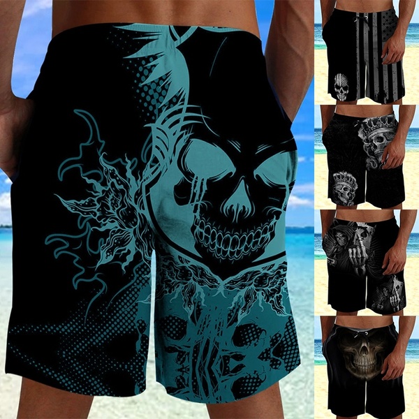 BERMUDA Plus size Moda masculina Lace Up 3D Skull Print Shorts para homens Shorts de praia Shorts de natação Swim Trunk Www.DUGEZZU.Com.Br ANTECIPE SUAS COMPRAS DEMORA ALGUNS DIAS PRA VOCE RECEBER FIQUE A VONTADE E BOAS COMPRAS …FRETE GRATIS