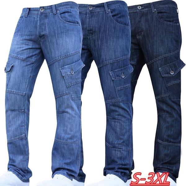 CALÇA Novos homens da moda multi bolsos jeans slim fit clássico denim calças jeans perna reta azul Www.DUGEZZU.Com.Br ANTECIPE SUAS COMPRAS DEMORA ALGUNS DIAS PRA VOCE RECEBER FIQUE A VONTADE E BOAS COMPRAS …FRETE GRATIS